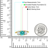 Round Graduating Baguette Cubic Zirconia Ring 925 Sterling Silver