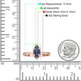 Marquise Solitaire Engagement Ring 6X12 Lab Alexandrite 925 Sterling Silver