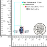 Marquise Solitaire Engagement Ring 6X12 Lab Alexandrite 925 Sterling Silver