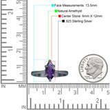 Marquise Solitaire Engagement Ring 6X12 Natural Amethyst 925 Sterling Silver