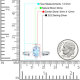 Marquise Solitaire Engagement Ring 6X12 Natural Moonstone 925 Sterling Silver