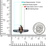 Marquise Solitaire Engagement Ring 6X12 Natural Chocolate Smoky Quartz 925 Sterling Silver