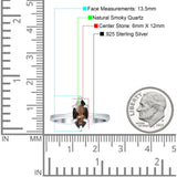 Marquise Solitaire Engagement Ring 6X12 Natural Chocolate Smoky Quartz 925 Sterling Silver