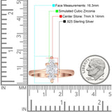 Marquise Solitaire Engagement Ring 7X14 Cubic Zirconia 925 Sterling Silver