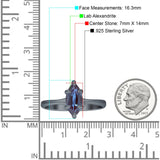 Marquise Solitaire Engagement Ring 7X14 Lab Alexandrite 925 Sterling Silver