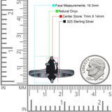 Marquise Solitaire Engagement Ring 7X14 Natural Black Onyx 925 Sterling Silver