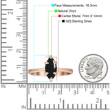 Marquise Solitaire Engagement Ring 7X14 Natural Black Onyx 925 Sterling Silver