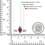 Marquise Solitaire Engagement Ring 5X10 Natural Amethyst 925 Sterling Silver