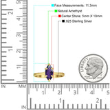 Marquise Solitaire Engagement Ring 5X10 Natural Amethyst 925 Sterling Silver