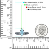 Marquise Solitaire Engagement Ring 5X10 Natural Aquamarine 925 Sterling Silver