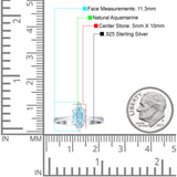 Marquise Solitaire Engagement Ring 5X10 Natural Aquamarine 925 Sterling Silver