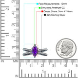 Marquise Split Shank X Ring Cubic Zirconia 925 Sterling Silver