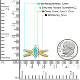 Marquise Split Shank X Ring Cubic Zirconia 925 Sterling Silver