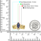 Marquise Split Shank Leaf Floral Ring