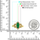 Vintage Style Engagement Ring Marquise Cubic Zirconia 925 Sterling Silver