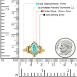Vintage Style Engagement Ring Marquise Cubic Zirconia 925 Sterling Silver
