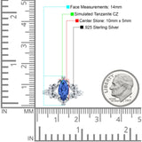Vintage Style Engagement Ring Marquise Cubic Zirconia 925 Sterling Silver