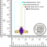 Marquise Split Shank Infinity Twisted Ring Cubic Zirconia 925 Sterling Silver