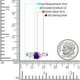 Budding Willow Solitaire Ring Round Cubic Zirconia 925 Sterling Silver