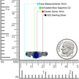 Budding Willow Solitaire Ring Round Cubic Zirconia 925 Sterling Silver