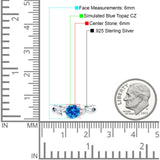 Budding Willow Solitaire Ring Round Cubic Zirconia 925 Sterling Silver