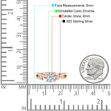 Budding Willow Solitaire Ring Round Cubic Zirconia 925 Sterling Silver