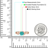 Budding Willow Solitaire Ring Round Cubic Zirconia 925 Sterling Silver