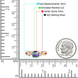 Budding Willow Solitaire Ring Round Cubic Zirconia 925 Sterling Silver