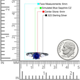 Three Stone Ring Kite Shape Accent Round Cubic Zirconia 925 Sterling Silver