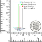 Three Stone Ring Kite Shape Accent Round Cubic Zirconia 925 Sterling Silver