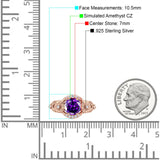Art Deco Ring Sunflower Design Round Cubic Zirconia 925 Sterling Silver