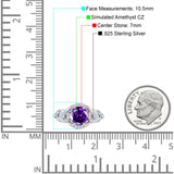 Art Deco Ring Sunflower Design Round Cubic Zirconia 925 Sterling Silver