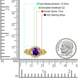 Art Deco Ring Sunflower Design Round Cubic Zirconia 925 Sterling Silver