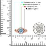 Art Deco Ring Sunflower Design Round Cubic Zirconia 925 Sterling Silver