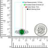 Art Deco Ring Sunflower Design Round Cubic Zirconia 925 Sterling Silver
