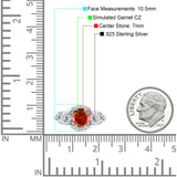 Art Deco Ring Sunflower Design Round Cubic Zirconia 925 Sterling Silver