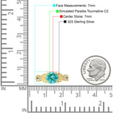 Vintage Style Sunflower Marquise Round Cubic Zirconia Ring 925 Sterling Silver