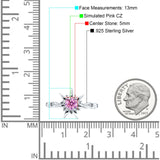 Sun Ring Round Cubic Zirconia 925 Sterling Silver