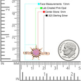 Sun Ring Round Cubic Zirconia 925 Sterling Silver