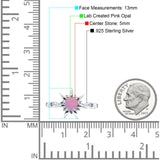 Sun Ring Round Cubic Zirconia 925 Sterling Silver