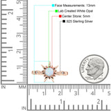 Sun Ring Round Cubic Zirconia 925 Sterling Silver