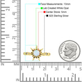 Sun Ring Round Cubic Zirconia 925 Sterling Silver