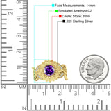 Sunflower Twisted Vine Leaf Engagement Ring Cubic Zirconia 925 Sterling Silver
