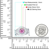 Sunflower Twisted Vine Leaf Engagement Ring Cubic Zirconia 925 Sterling Silver