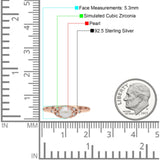 Art Deco Wedding Round Simulated White Pearl Engagement Ring 925 Sterling Silver