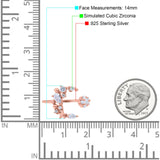 Moon & Star Ring Wedding Engagement Band Round Simulated Cubic Zirconia 925 Sterling Silver (14mm)