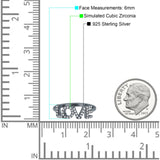 Love Ring Wedding Engagement Eternity Band Simulated Cubic Zirconia 925 Sterling Silver (6mm)
