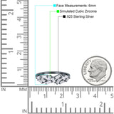 Half Eternity Ring Wedding Engagement Band Baguette Simulated Cubic Zirconia 925 Sterling Silver (6mm)
