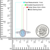 Halo Oval Art Deco Wedding Engagement Ring Simulated Cubic Zirconia 925 Sterling Silver