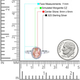 Halo Oval Art Deco Wedding Engagement Ring Simulated Cubic Zirconia 925 Sterling Silver